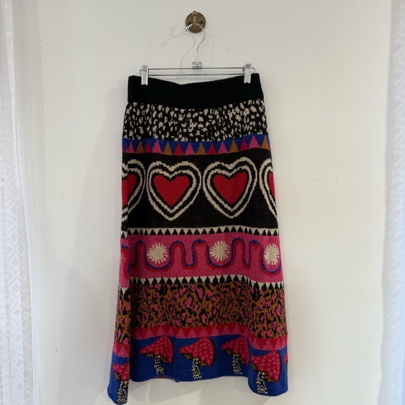 Farm Rio Graphic Elements Ainika Midi Printed Sweater Skirt - Picture 3 of 6